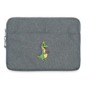 Cute T-Rex Dinosaur Birthday Party t rex - Sacoche pour ordinateur portable 15 pouces - gris chiné - Devant