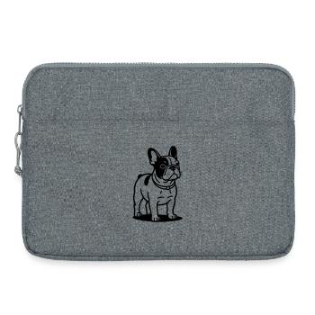 Französische Bulldogge - Laptoptasche 15" - Grau meliert - Vorne