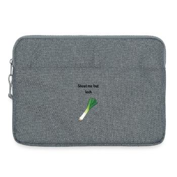 Pun: Shoot Me But Leek - Laptop bag 15" - heather grey - Front