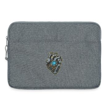 Mechanisches Herz mit Zahnrädern - Laptoptasche 15" - Grau meliert - Vorne