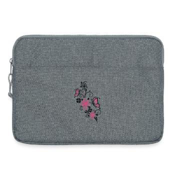 Cherry blossoms with butterflies - Laptop bag 15" - heather grey - Front