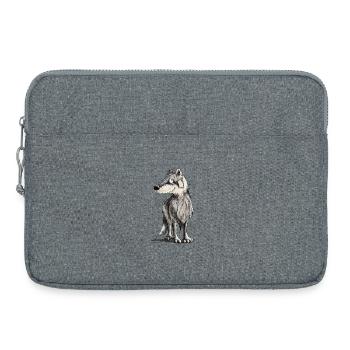 Drôle Loup I Bande Dessinée Chien I Loups - Sacoche pour ordinateur portable 15 pouces - gris chiné - Devant