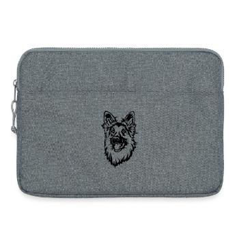 German Shepherd - Laptop bag 15" - heather grey - Front