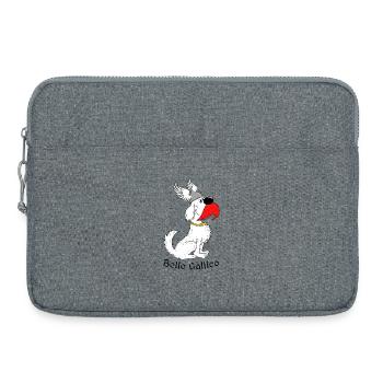 "Bello Gallico - der gallische Hund" - Laptoptasche 15" - Grau meliert - Vorne