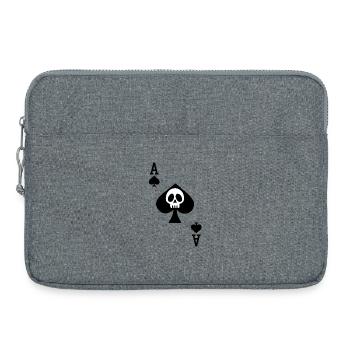skull and ace of spades - Laptop bag 15" - heather grey - Front