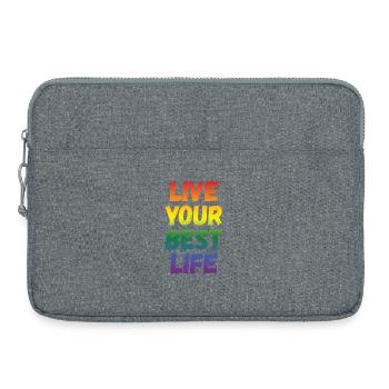 LGBT Pride Month - Lebe dein bestes Leben - Laptoptasche 15" - Grau meliert - Vorne