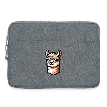 Lama hipster : le compagnon de tendance - Sacoche pour ordinateur portable 15 pouces - gris chiné - Devant