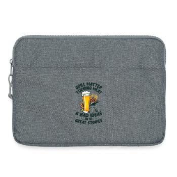 Grillmeister, Bier- und BBQ-Liebhaber - Laptoptasche 15" - Grau meliert - Vorne