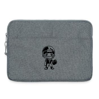 Garçon de football - Sacoche pour ordinateur portable 15 pouces - gris chiné - Devant