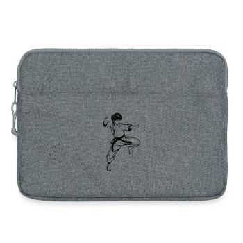 Dessin de karaté garçon - Sacoche pour ordinateur portable 15 pouces - gris chiné - Devant