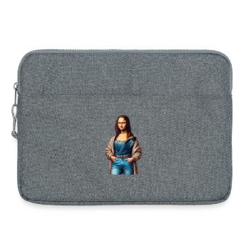 Mona Lisa (La Joconde) in Jeans - Laptoptasche 15" - Grau meliert - Vorne