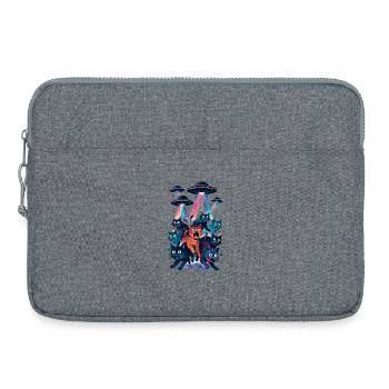 Alien UFOs UFO Cat Cats Beaming Gift - Laptop bag 15" - heather grey - Front