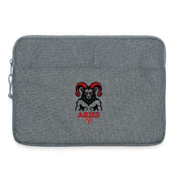 Aries Sternzeichen mit Hörnersymbol - Laptoptasche 15" - Grau meliert - Vorne