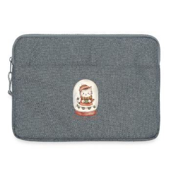 Snow Globe Cat – Merry Christmas - Laptoptasche 15" - Grau meliert - Vorne