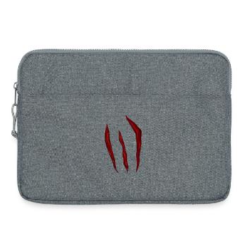 Blood-red scratch marks - Laptop bag 15" - heather grey - Front