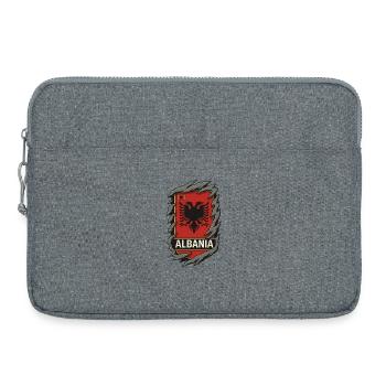 Albanischer Adler Emblem Schild - Laptoptasche 15" - Grau meliert - Vorne
