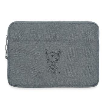 Lustige Lama Skizze Kunst Minimalistische Linie Art Lama - Laptoptasche 15" - Grau meliert - Vorne