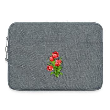Blumen - Laptoptasche 15" - Grau meliert - Vorne