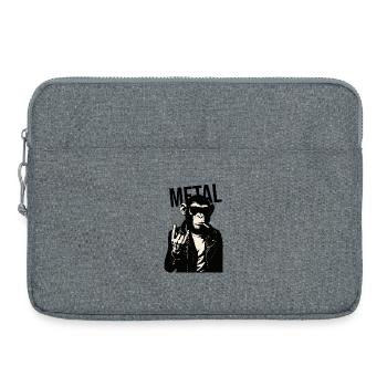Rebellischer Metall-Schimpanse - Laptoptasche 15" - Grau meliert - Vorne