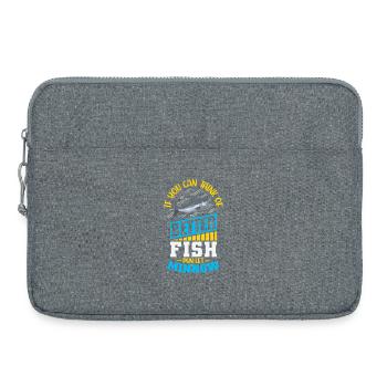 Angeln Angler Fische Fischer Sprüche Petri Heil - Laptoptasche 15" - Grau meliert - Vorne