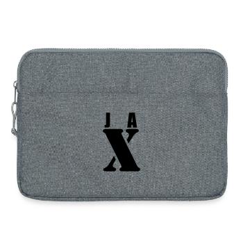 Jax – Conception de prénom | Typographie minimale - Sacoche pour ordinateur portable 15 pouces - gris chiné - Devant