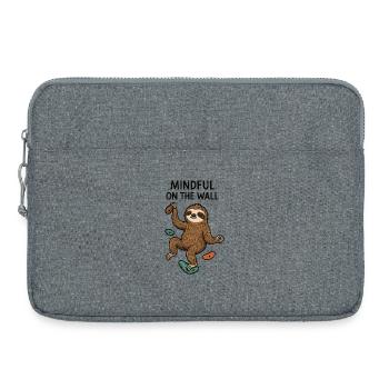 Mindful on the Wall – Zen Faultier an Wand - Laptoptasche 15" - Grau meliert - Vorne