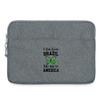 Brasilien Flaggen-Schmetterling - Laptoptasche 15" - Grau meliert - Vorne