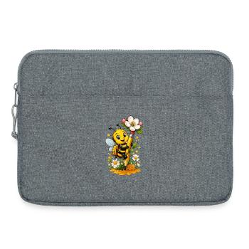 Biene Honig Imker Honigwabe Blumen Wiese Insekt - Laptoptasche 15" - Grau meliert - Vorne