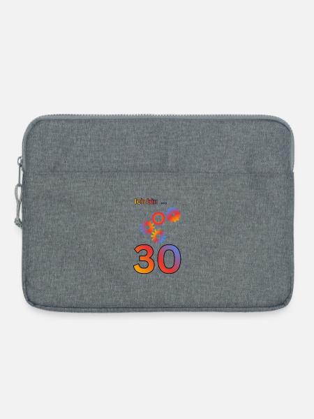 Ich bin 30: Bunte Getriebe-Kunst - Laptoptasche 15" - Grau meliert