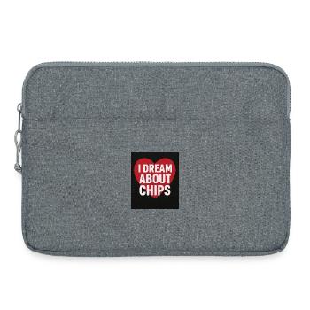Je rêve de chips en cœur - Sacoche pour ordinateur portable 15 pouces - gris chiné - Devant