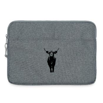 schottisches Hochlandrind Kuh Rind - Laptoptasche 15" - Grau meliert - Vorne