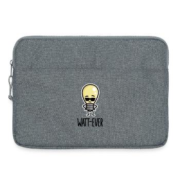 Lustiger Elektriker Spruch Glühbirne Watt-ever - Laptoptasche 15" - Grau meliert - Vorne