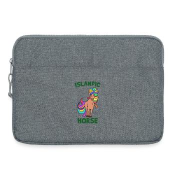 Icelandic ponies saying Icelandic horses horse fan - Laptop bag 15" - heather grey - Front