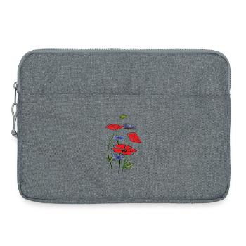 Mohnblumen und Kornblumen im Sommer - Laptoptasche 15" - Grau meliert - Vorne