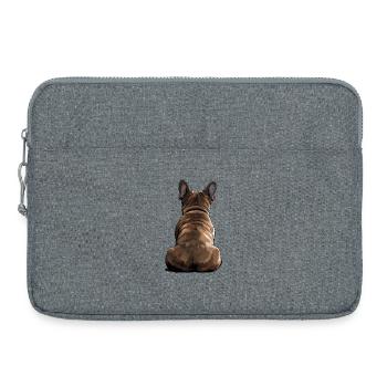Bouledogue français - Sacoche pour ordinateur portable 15 pouces - gris chiné - Devant