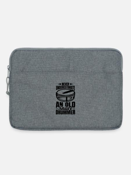 Trommler Opa - Laptoptasche 15" - Grau meliert