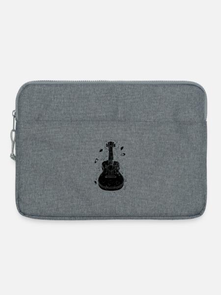 Ukulele Skizze - Laptoptasche 15" - Grau meliert