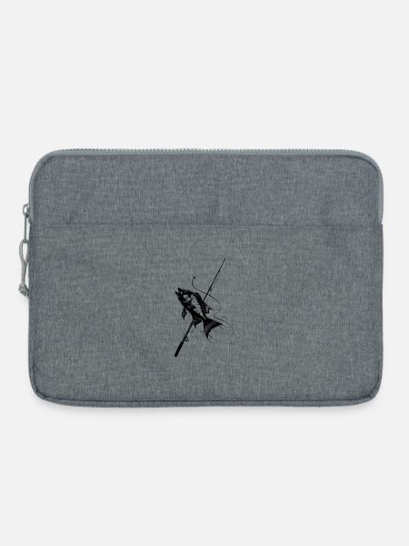 Angeln - Laptoptasche 15" - Grau meliert
