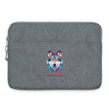 Geomorphic wolf with color explosion - Laptop bag 15" - heather grey - Front