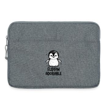 Cute Penguin Winter Figure for Kids and Adults - Laptop bag 15" - heather grey - Front