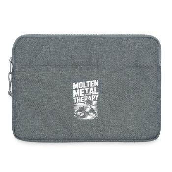  Molten Metal Is My Therapy Schweißen Spruch - Laptoptasche 15" - Grau meliert - Vorne
