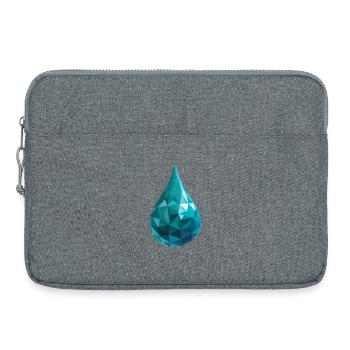 Water Drop - Cool Low Poly Logo - Laptop bag 15" - heather grey - Front