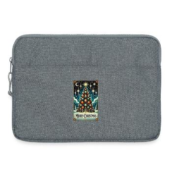 Starry Vintage Christmas Tree - Laptop bag 15" - heather grey - Front
