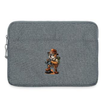 Aventure de camping de randonnée drôle d’explorateur Bulldog - Sacoche pour ordinateur portable 15 pouces - gris chiné - Devant