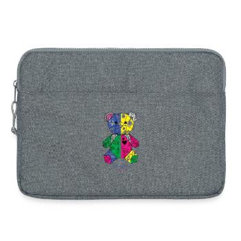 Mosaïque géométrique florale en nounours - Sacoche pour ordinateur portable 15 pouces - gris chiné - Devant