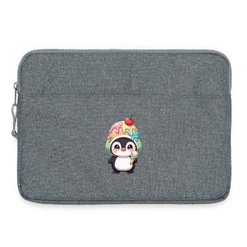 Süßer Pinguin Cartoon Eiscreme Sommer Regenbogen - Laptoptasche 15" - Grau meliert - Vorne