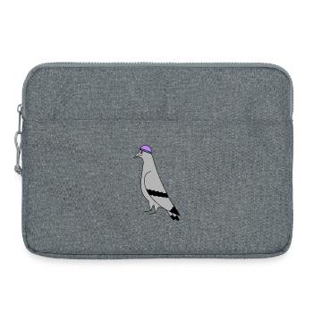 Pigeon with Beanie – Urban Minimal Illustration - Sacoche pour ordinateur portable 15 pouces - gris chiné - Devant