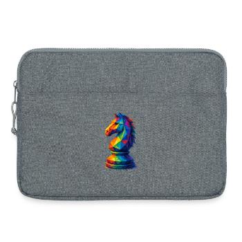 Cavalier Géométrique : L'Agilité du Saut - Sacoche pour ordinateur portable 15 pouces - gris chiné - Devant