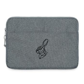 Lapin géométrique – Art polygonal - Sacoche pour ordinateur portable 15 pouces - gris chiné - Devant