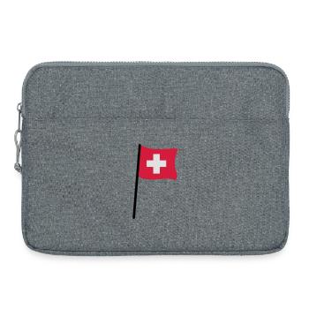 Schweizer Flagge - Laptoptasche 15" - Grau meliert - Vorne